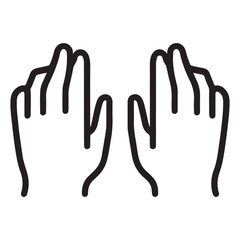 Raised Hands Silhouette Vector Illustration for Prayer Worship