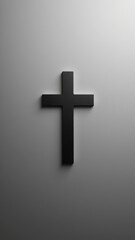 Obraz premium Christian cross on a grayscale background.
