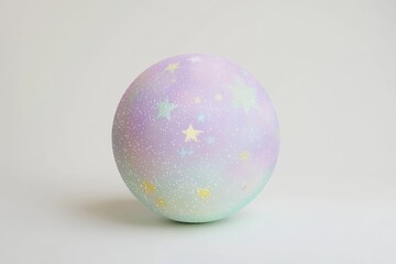 Pastel sphere adorned with glittering stars, a dreamy celestial design.