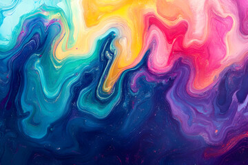 Vibrant sound frequency waves in an abstract colorful design