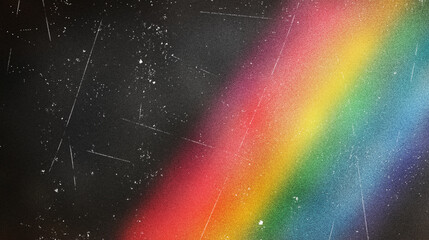 Abstract Rainbow Gradient Background with Scratched Texture, Distressed Overlay, and Noise Effect for Modern Design Projects