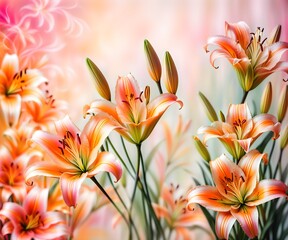 Fototapeta premium bouquet of lilies