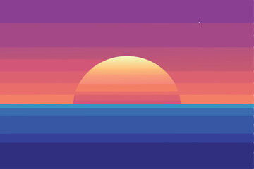 soft gradients of dawn over sea horizon vector illustration