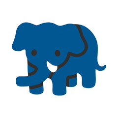 Elephant, clipart, isolated on white background