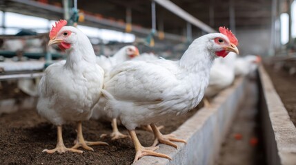 Fototapeta premium Chickens in a modern farm.