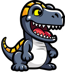 Fototapeta premium Dinosaur Roaming Under Big Sky Dinosaur Roaring with Thunderstorm