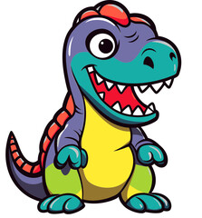 Obraz premium Dinosaur Walking on Forest Floor Dinosaur Roaring in the Green Jungle