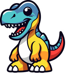 Fototapeta premium Dinosaur Roaming the Wild Jungle Dinosaur in Prehistoric Waterfall Scene