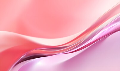 Abstract pink and white flowing waves with shiny accents creating a smooth and elegant background