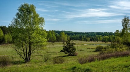 A tranquil spring landscape.