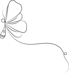Butterfly silhouette with floral vector design element