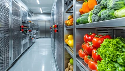 Modern Commercial Kitchen: Fresh Produce Storage