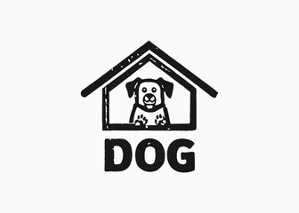 Black Home pets Logo icon. Line Of Pet House Logo Design. Pet House Logo Template.