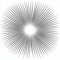 Fototapeta premium Abstract Black and White Sunburst Design with Radiating Lines for Modern Graphic Background or Artistic Texture
