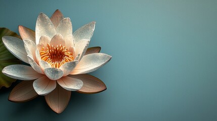 A minimalistic badge for a yoga studio, featuring a simple meditative pose or lotus flower within a soft, circular design, with calming colors like light blue and white