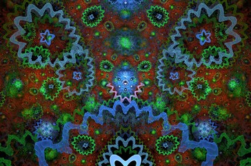 Abstract fractal image on the black background