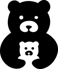 Christmas Cute teddy bear Black silhouette, toy, baby