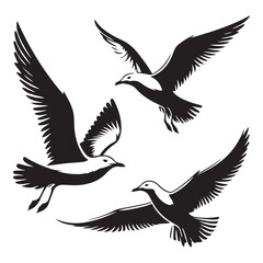 Obraz premium Majestic Seagulls Soaring High A Vector Illustration Of Freedom