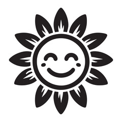 Smiling Sunflower Delightful Graphic Vector for Positive Vibes