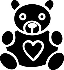 Christmas Cute teddy bear Black silhouette, toy, baby