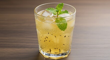 Fototapeta premium Refreshing Iced Tea Recipe: Mint & Ice