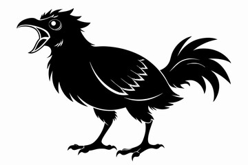 screaming piha bird silhouette black vector