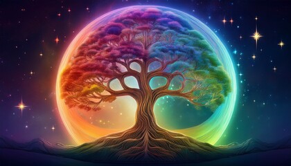 Tree of Life in the shape Illustration Art 