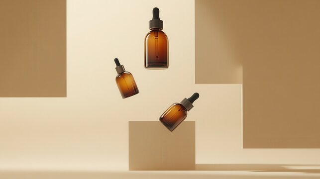 A serene arrangement of various skincare products.