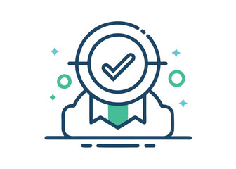 Verified Badge Ribbon seclusion line icon. Equity culture sign. Gender diversity symbol. 