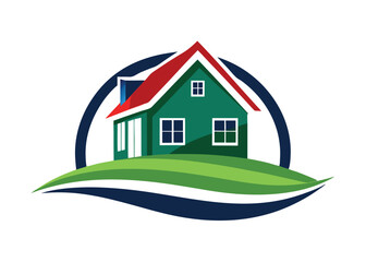 Modern real estate logo, building, roof, construction, real, estate, flat fully editable vector template