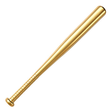 A gleaming gold baseball bat isolated on a transparent background this image is perfect for sports themed designs or concepts related to luxury or success