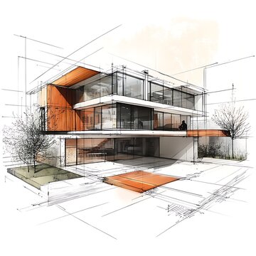 Residential top view with surrounding trees and house high resolution picture