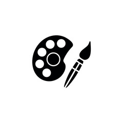 art palette con paintbrush symbol artist tools.eps