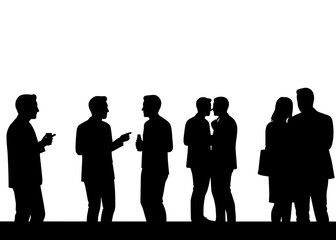 Transparent Silhouette Concept of Workplace Communication and Team Building Among Office Employees