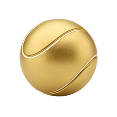 A Luxurious Gold Tennis Ball Perfect for Sports Awards or Luxury Themed Designs This high resolution image showcases a gleaming golden tennis ball with crisp white lines