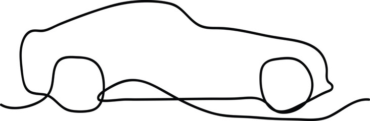 Car one line hand drawing. Eps 10