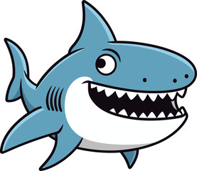 Fototapeta premium Shark in Ocean Waves of Swimming Shark