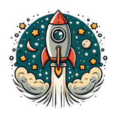 Space rocket vector illustration