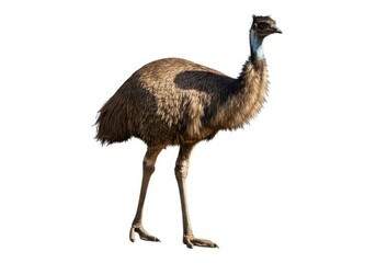 Emu isolated image australian bird wildlife animal zoo photo isolated on white background