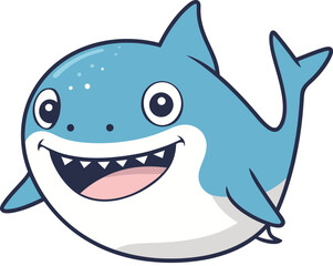 Fototapeta premium Shark with Teeth Clenched PNG Shark Icon for Ocean Themed Designs