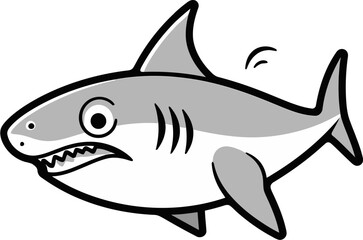 Fototapeta premium Shark with Dark Water Background Shark Swimming in Dark Waters