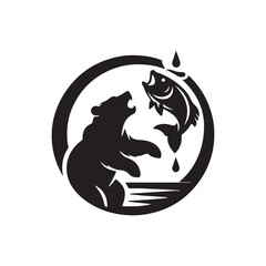  bear fisher vector silhouette logo design