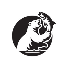  bear fisher vector silhouette logo design