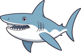 Obraz premium Shark with Big Fins and Teeth Shark in Action for Kids� Designs