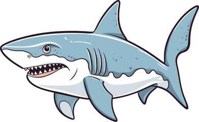 Obraz premium Shark for Diving Adventure Shark with Detailed Teeth Design