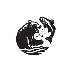  bear fisher vector silhouette logo design