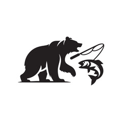  bear fisher vector silhouette logo design