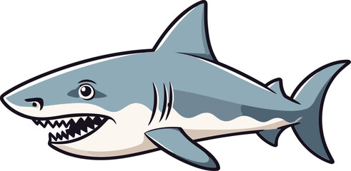Fototapeta premium Shark Design for Ocean Waves Shark with Simple Tail and Fin