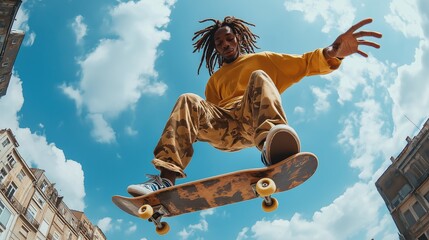 Urban Skateboarding Acrobatics