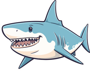 Fototapeta premium Shark with Strong Jaw PNG Shark with Powerful Teeth Design